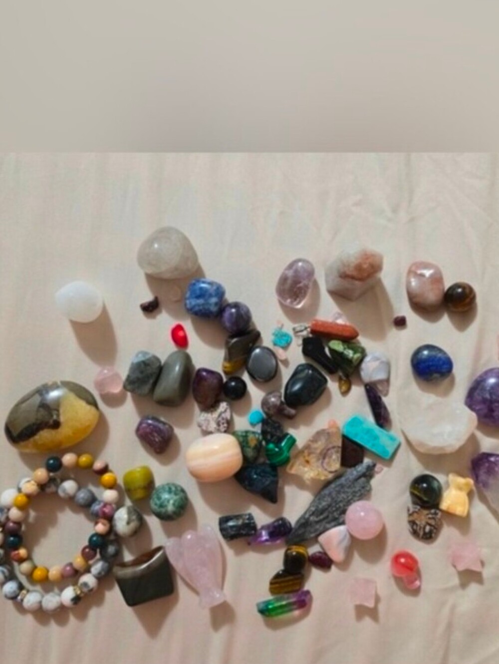Crystal & Gemstones, 2 Stretch Bracelet Mixed Lot : This one's a beauty.